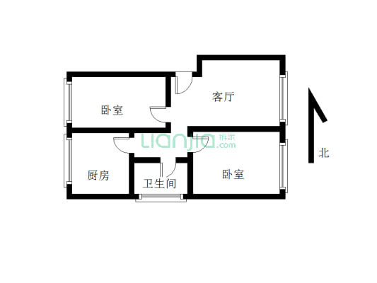 沈铁清雅步梯3楼 精装修两居室 明厨明卫无捆绑可贷款-户型图