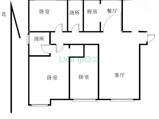 三利中和城大三居明厨明卫，采光好位置好，门口838站-户型图