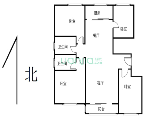 ：房子产权清晰，可以分期，客厅朝阳 卧室朝阳-户型图