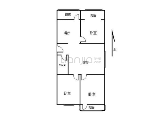 谢东小区  南北通透  楼层好  采光充足-户型图