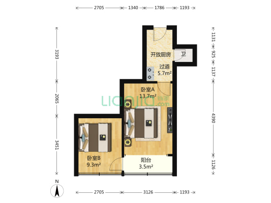 慧园街 2室0厅1卫 32平方