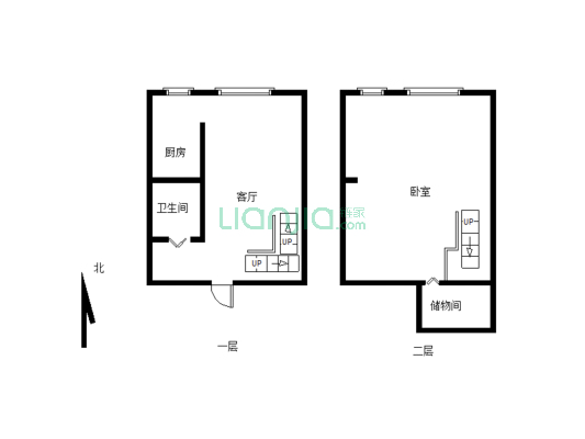 上下两层公寓能做分户可分户出租-户型图
