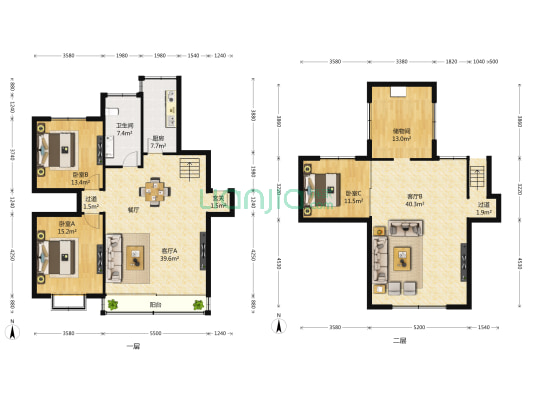 临江四村 3室2厅1卫 116平方