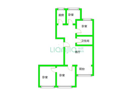 鹏渤御苑 4室2厅 南 北-户型图