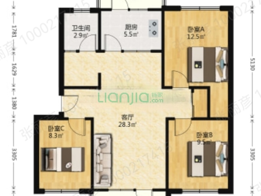 建厂局单位家属院环境好 户型好 生活成本低 税低-户型图