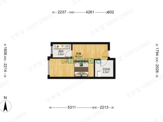 精装修，西向大开间，中高楼层，采光好，视野开阔-户型图