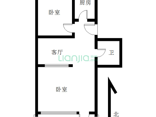 铁道部建厂局家属楼 中间楼层 采光无遮挡-户型图