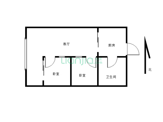 泰和公寓两室一厅 户型方正 交通便利-户型图