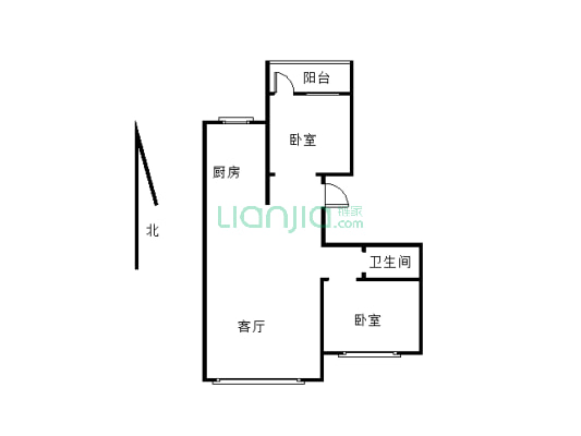 龙庭国际8楼，毛坯现房，大两居，可随意装修 房证在手-户型图
