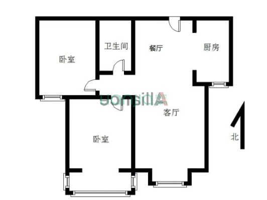 水岸花城 2室2厅 南-户型图