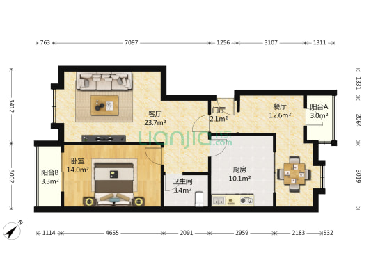 琴海公寓 70年产权电梯住宅 25平米赠送面积 一