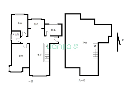 南北通透三居带下跃，社区中间楼栋，房本满2，诚意售-户型图