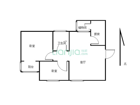蓝欣家园两室75平，看房有钥匙-户型图
