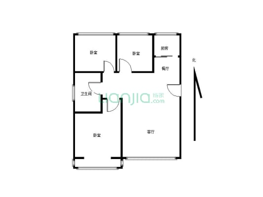 高档住宅 房主自住 精装三室 可拎包入住 小税边户-户型图
