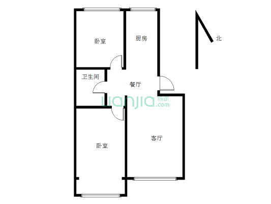 双拥小区，03年房，独立两室，小区规整，步梯四楼-户型图