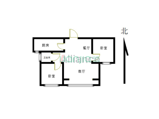 祥悦城 2室1厅 南-户型图