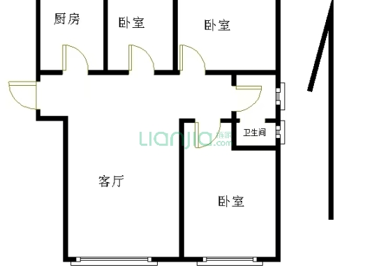 北京界·通透三居·门口838车站直达丰台六里桥-户型图