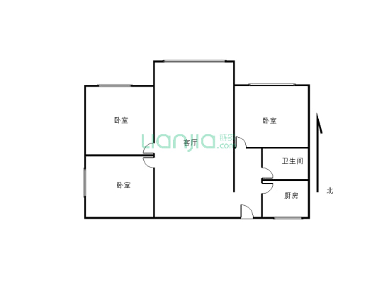 黄桷湾，三室，业主装修，家具家电全齐-户型图
