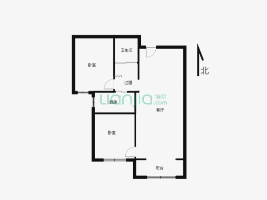 有色金鑫花园二期 两室 精装 97.50m² 64 万-户型图