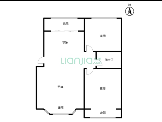 华阳温馨 板楼社区 南北通透两居二康医院后门-户型图