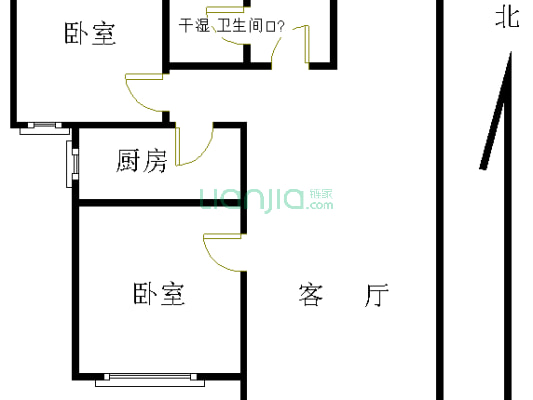70年大产权，房证满二，次新房，通勤北京，交通方便。-户型图