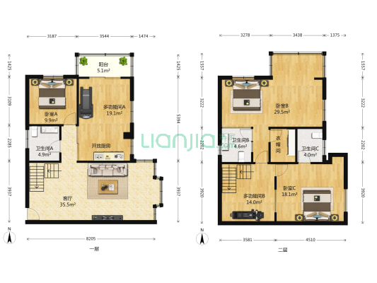 福满家园 5室1厅3卫 143平方