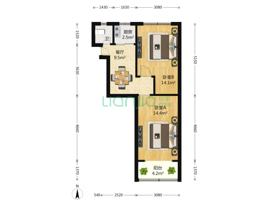 周家嘴路3342号 2室1厅1卫 0平方