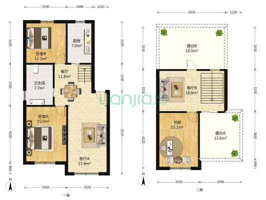 新乐花苑 3室2厅1卫 91平方