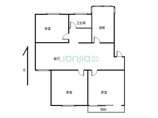 东湖帝景蓝湾小区 3室 简单装修 低楼层 有钥匙可看房-户型图