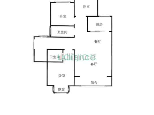 火车站 有电梯 南北通透三居双卫诚心出售-户型图