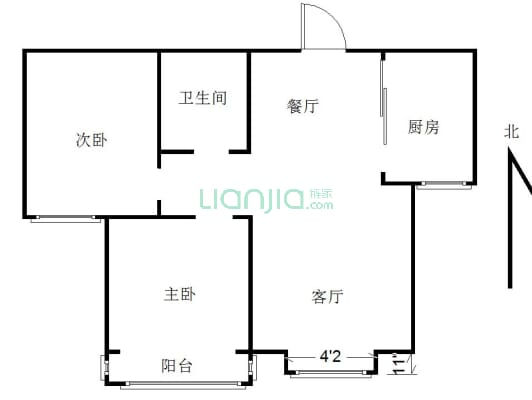 自住标准，高楼层，小区集体供暖-户型图