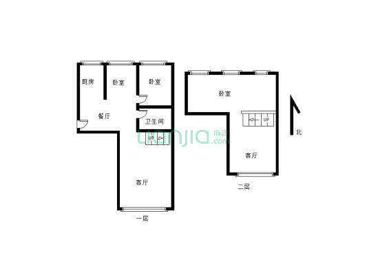 金百合东区 85平米 复式楼 使用面积150平米 精装修-户型图