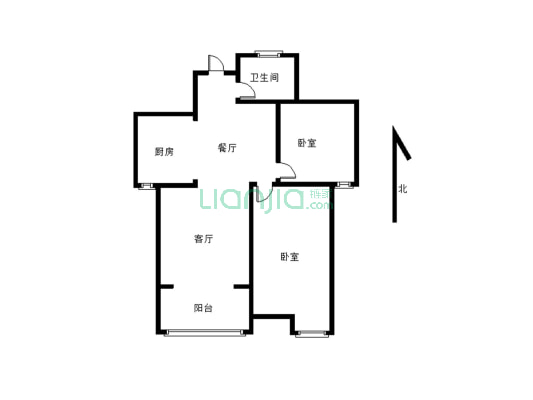 丹凤国际小高层 2房精装拎包入住-户型图