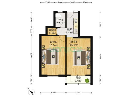 大林路78-86号 2室0厅1卫 53平方