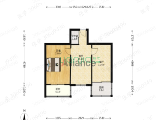 火车 站 旁 全阳两居 好楼层 集中供暖 免费停车-户型图