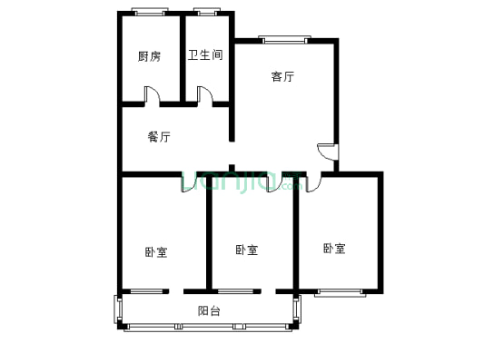 县府小区 3室2厅 南 北-户型图