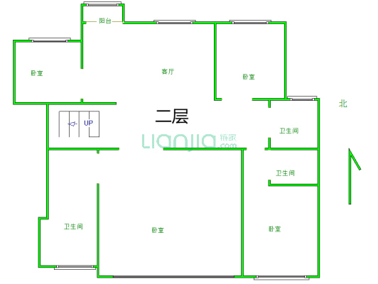 清山公爵城 5室3厅 南 北-户型图
