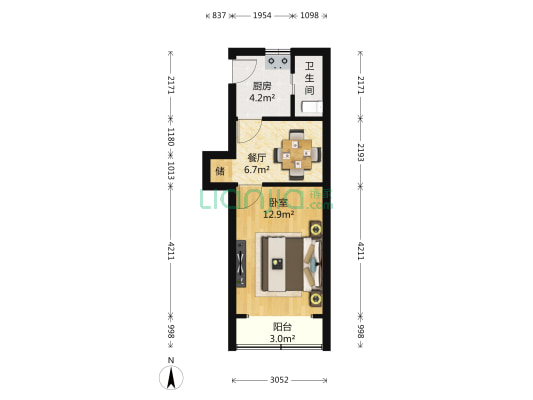 乳山三村 1室1厅1卫 40平方