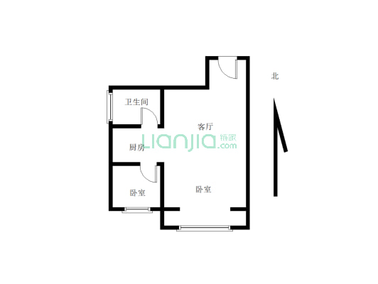 春城家园 精装修小两室 总价低    步梯二楼-户型图