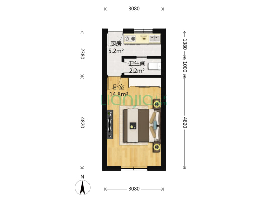 中华新路640号 1室0厅1卫 32平方