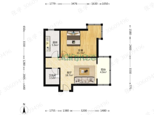 翔天万和城好楼层采光好，无遮挡-户型图