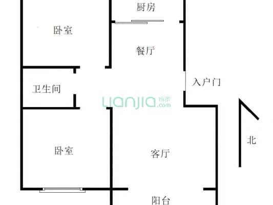 物探局家属院 环境好 物业管理好 中间楼层两居出售-户型图