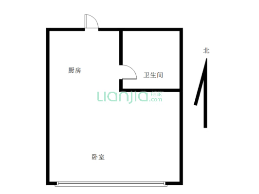 兴隆财富九龙城一居室单身公寓，层高4米，拎包入住-户型图