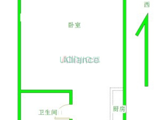 滨湖湾,精装一室小户型，电梯中间楼层，业主诚心出售-户型图