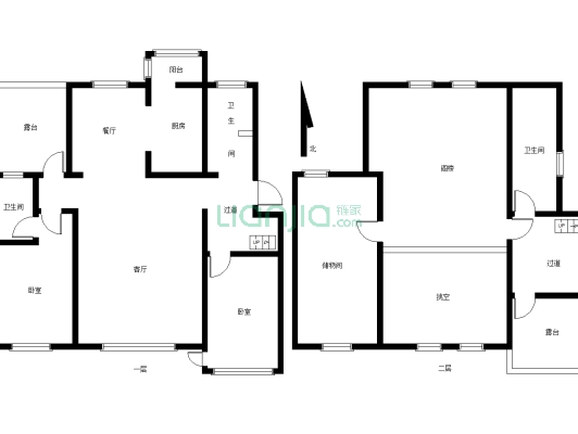 白云花园房子步梯六楼，房子简单装修，房子是四室两厅-户型图