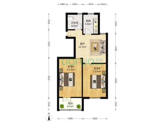 泗塘八村 2室1厅1卫 72平方