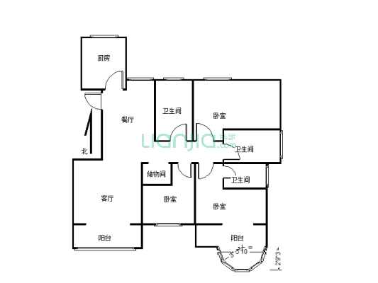 建委住宅小区182.7平方毛坯四室有证满2可贷款-户型图