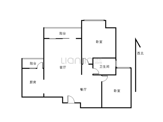 南门电梯洋房 人车分流  温馨小两居室  产权在手-户型图