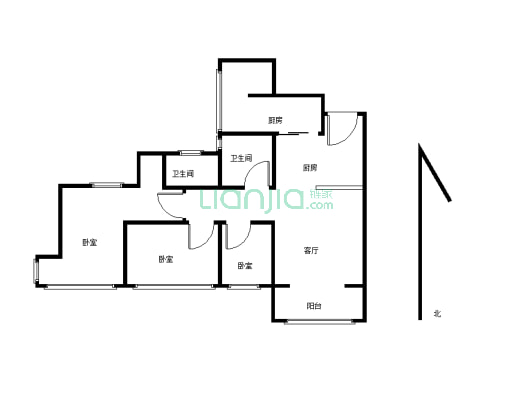 阳城龙庭全新精装修三室两厅从未入住出行方便适合居住-户型图