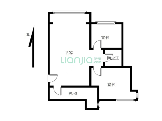 鹏渤御苑，南北通透两居室，随时看房，诚心出售-户型图